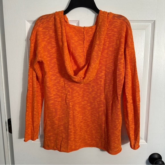 Project brand "BEACH" lightweight hoodie, orange, sz. M, linen/cotton, nubby - Picture 6 of 7
